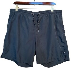 21Men Swim Trunks Mens Large Black Chino Style Pockets Lined Beach Shorts